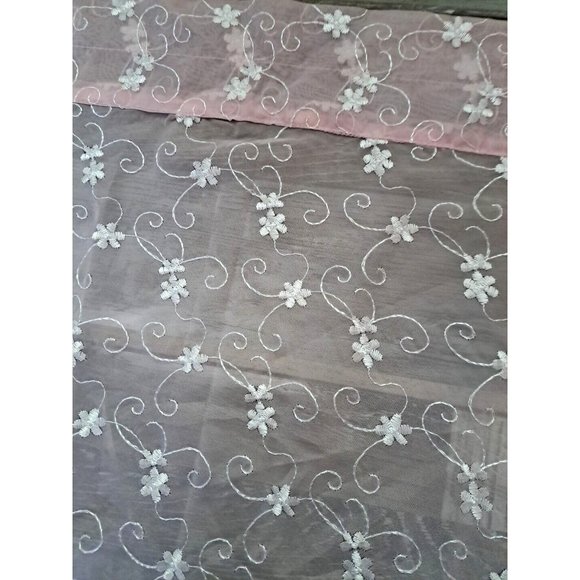 Curtain Panels Set Of 2 Pink Floral Sheet Triangle Cottage Girls Bedroom 59x38 - Picture 3 of 5